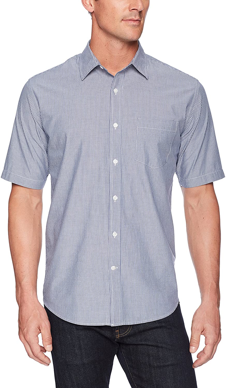 short sleeve navy blue shirt