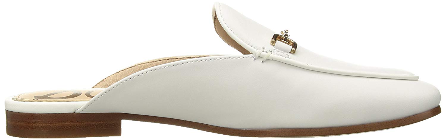 Sam Edelman Women's Shoes Linnie Leather Closed Toe Mules, White, Size