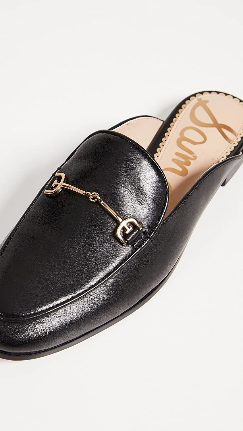 Sam Edelman Women's Shoes Linnie Leather Closed Toe Mules, Black, Size