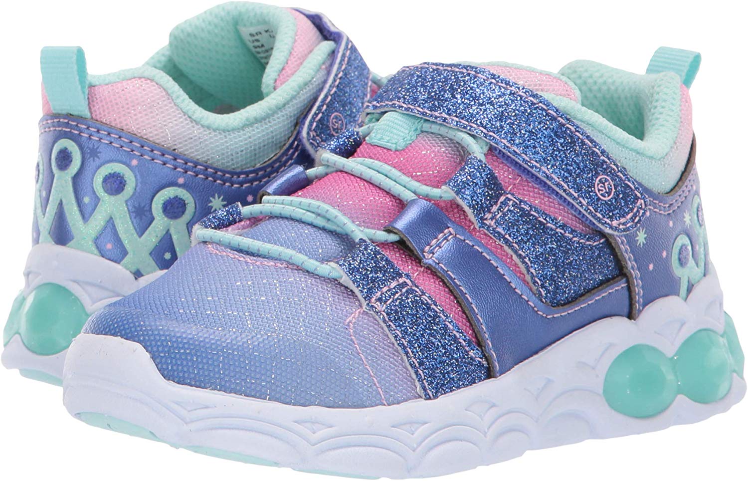 Stride Rite Kids Katie Girl's Light-up Mesh Athletic Sneaker, Aqua ...