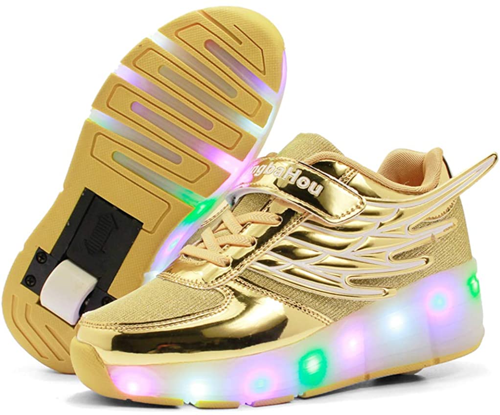 Nsasy Roller Skates Shoes Girls Boys, K03goldensingle