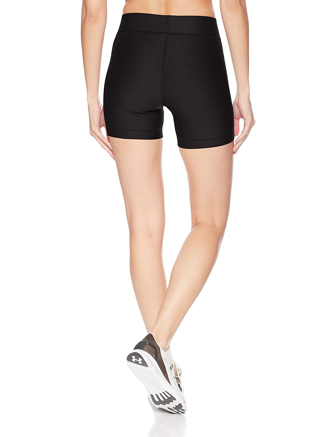 Under Armour Women's HeatGear Middy Shorts, Black, Black, Size Medium ...