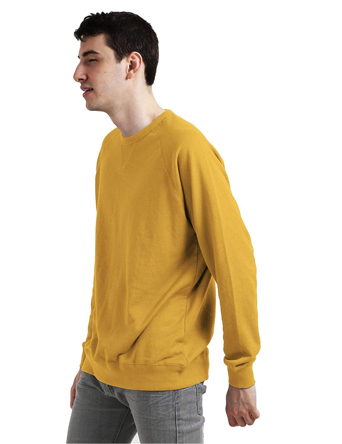 Ma Croix Mens French Terry Crewneck Sweatshirt, 1hc18_mustard, Size X ...