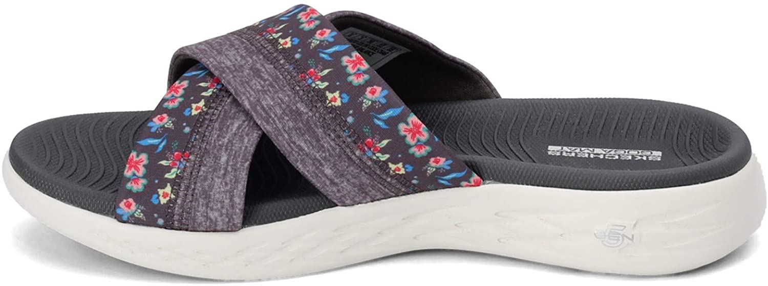 Skechers Women's Shoes 140038 Fabric Open Toe Casual Slide, Charcoal, Size 10.0 194428352268 | eBay