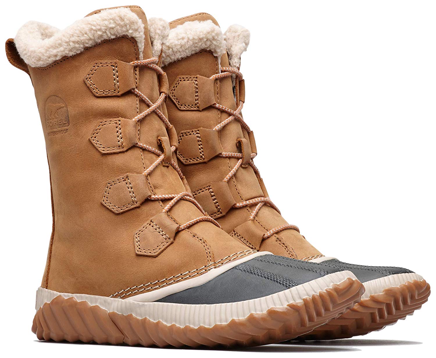 sorel women's out n about leather rain snow boot