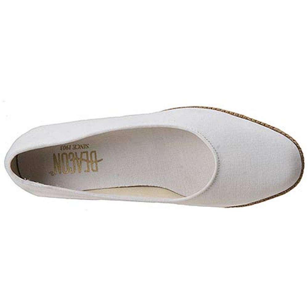 Beacon Womens Phoenix Fabric Closed Toe Espadrille Flats, White, Size 6 ...