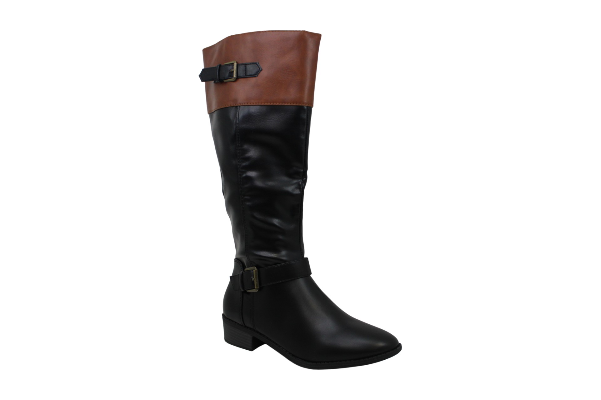 Rampage Women's Ivey Leather Round Toe Knee High Riding Boots, Black 1 ...