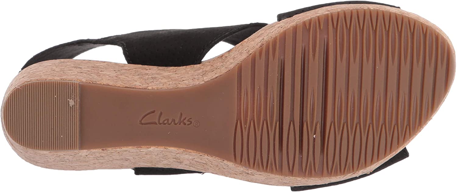 Clarks Women's Annadel Parker Wedge Sandal, Black Suede, Size 8.5 zvYP 889309047820 | eBay