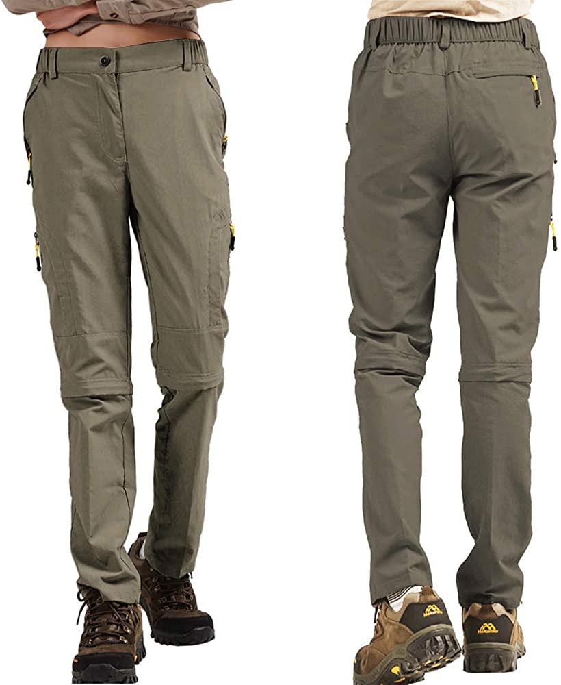 Women's Hiking Pants Quick Dry Convertible Stretch, 01 Khaki, Size 38 ...