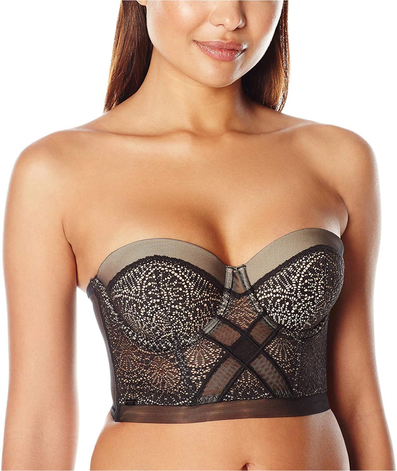 Calvin Klein Womens Ck Endless Strapless Lift Longline Bra Black 