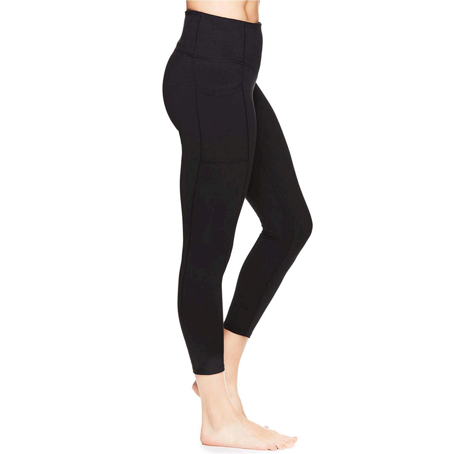 Gaiam Women's Capri Yoga Pants - Performance Spandex, Black, Size Small ...