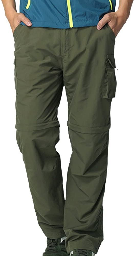  Mens  Hiking Pants  Convertible Quick Dry Lightweight Zip 