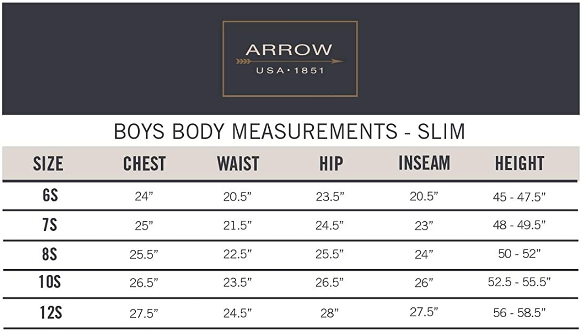 Arrow 1851 Boys' Aroflex Stretch Twill Flat Front Pants, Black, Size 0. ...