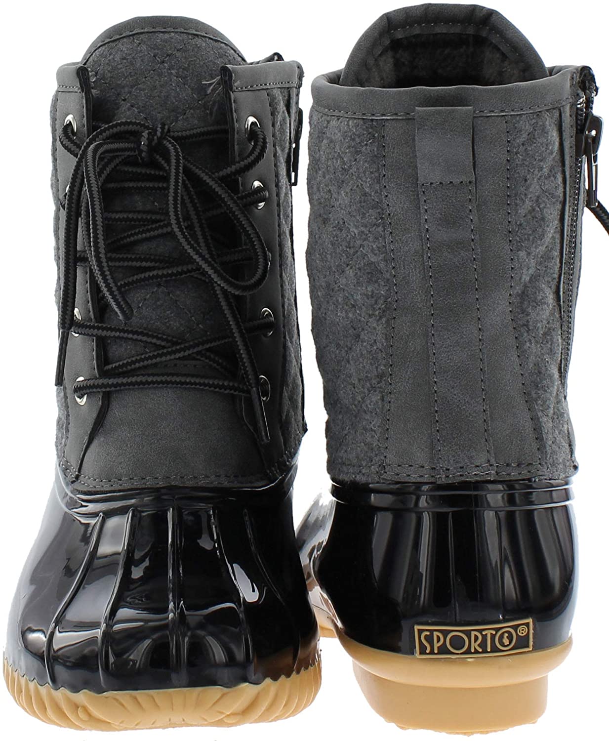 women waterproof lace up duck boots