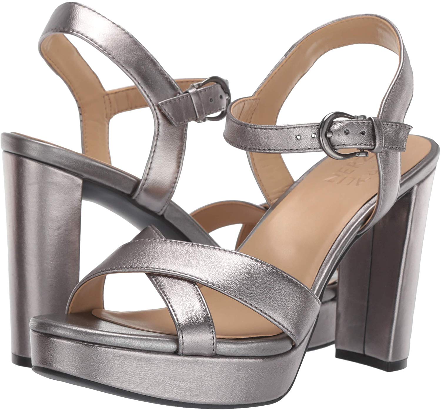 pewter open toe shoes