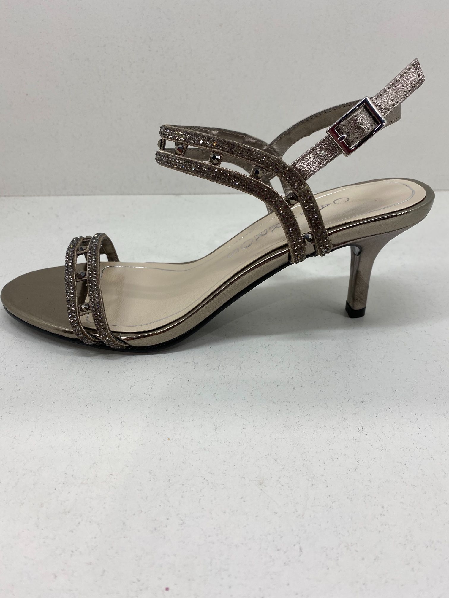 caparros silver evening shoes