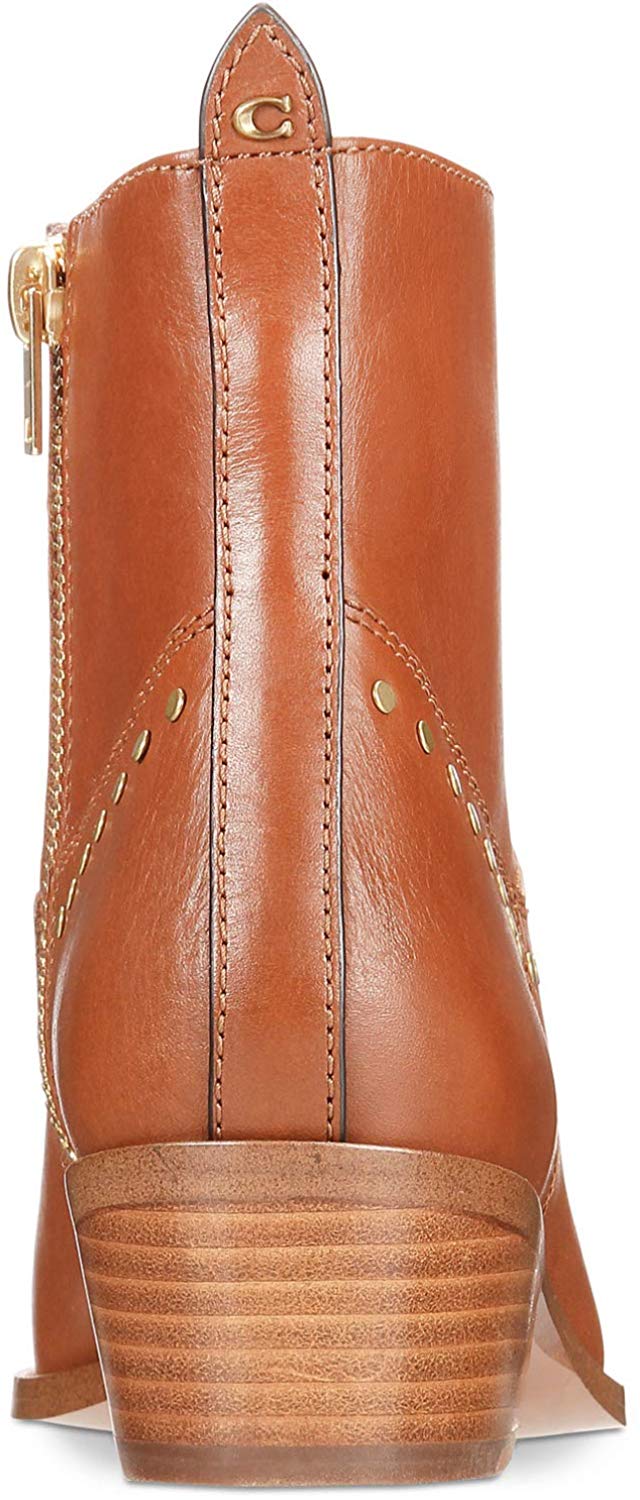 stacked heel bootie