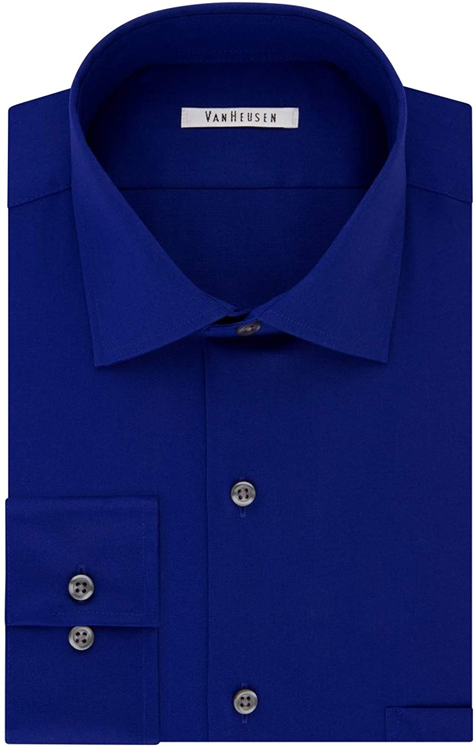 Van Heusen Men's Dress Shirt Regular Fit Flex Collar, Royal Blue, Size ...