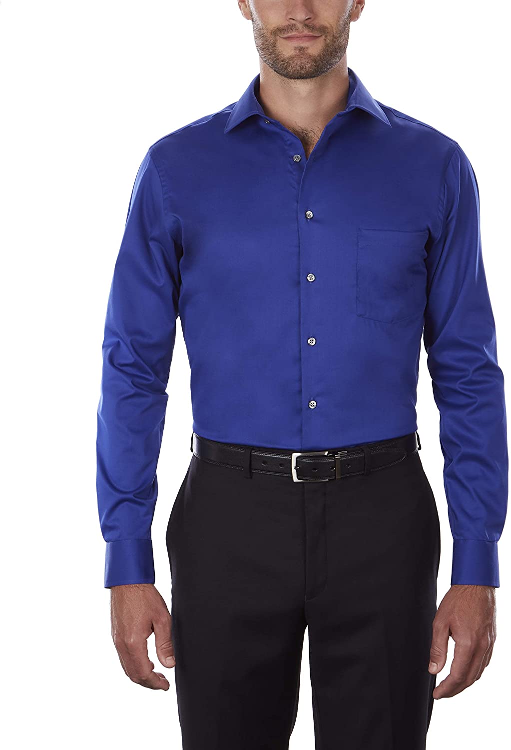 Van Heusen Men's Dress Shirt Regular Fit Flex Collar, Royal Blue, Size
