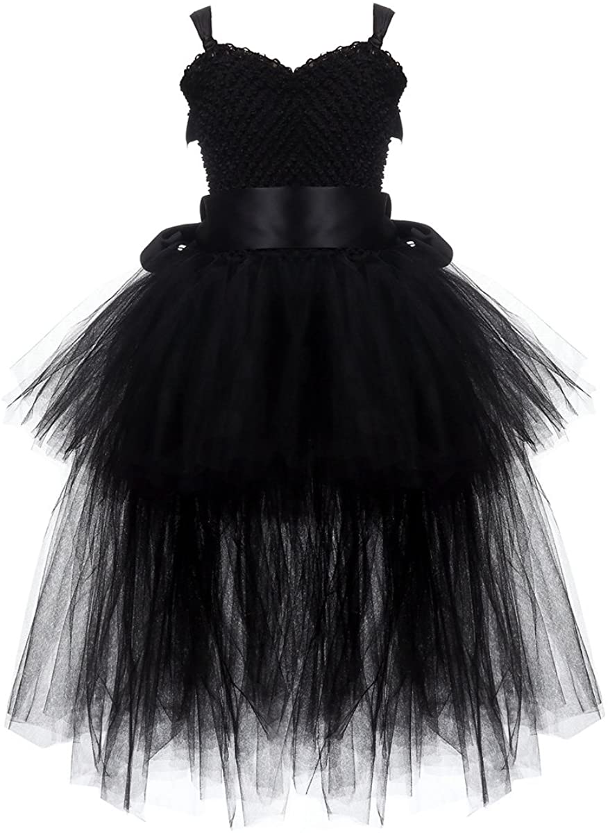 Handmade Girls Tutu Dresses Girls Tulle Dress for Birthday, Black, Size ...