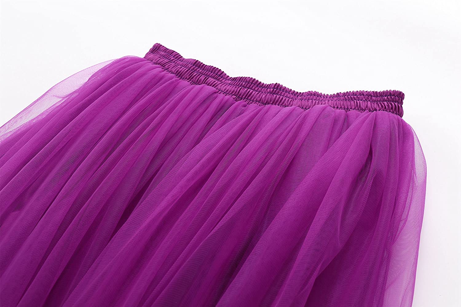 Women Wedding Long Maxi Puffy Tulle Skirt Floor, Purple, Size Large-X ...