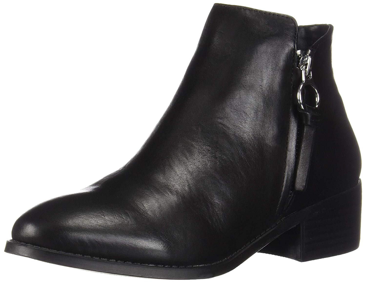 Steve Madden Womens Dacey Leather Round Toe Ankle Black Leather Size 8.