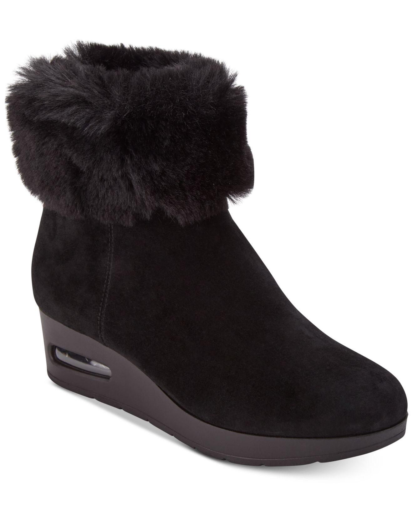 DKNY Womens Abri Faux Fur Round Toe Ankle Fashion Boots, Black, Size 9. ...