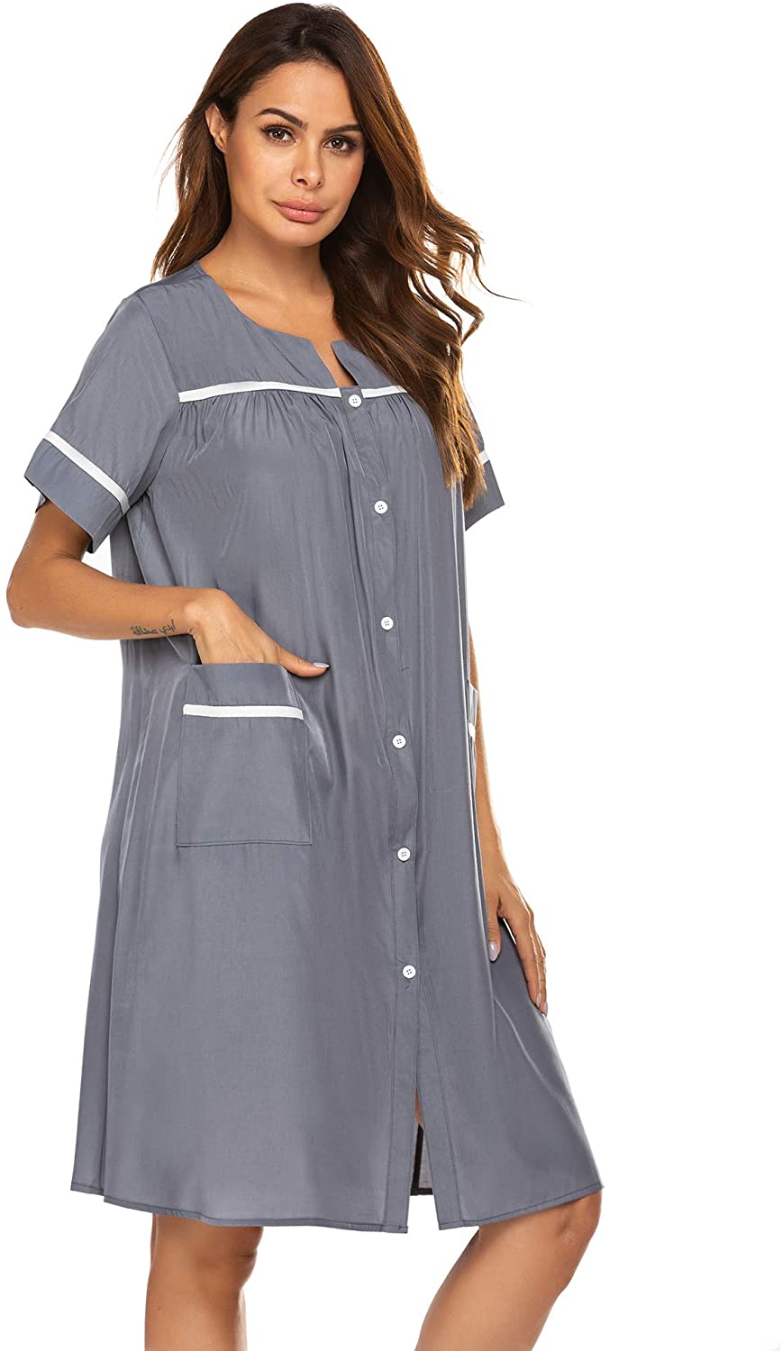 snap button front dress