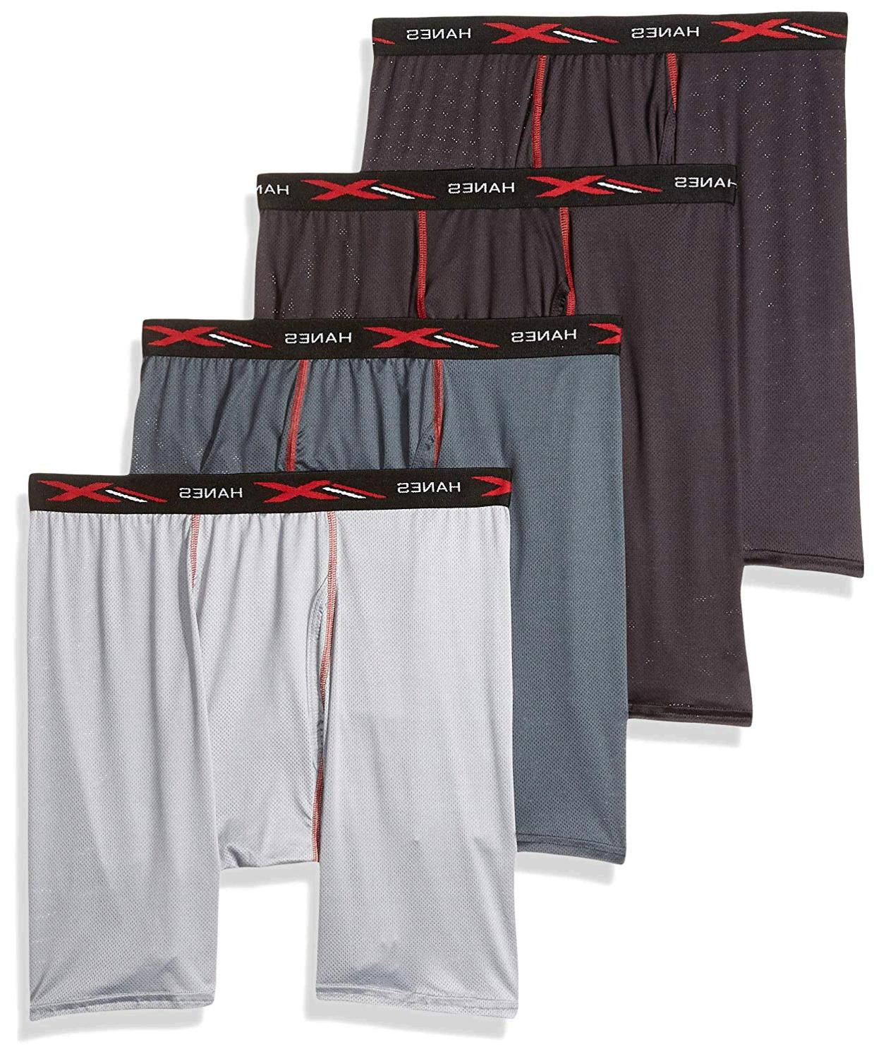 Hanes Men's X-Temp 4-Way Stretch Mesh Long Leg Boxer Brief, Assorted ...