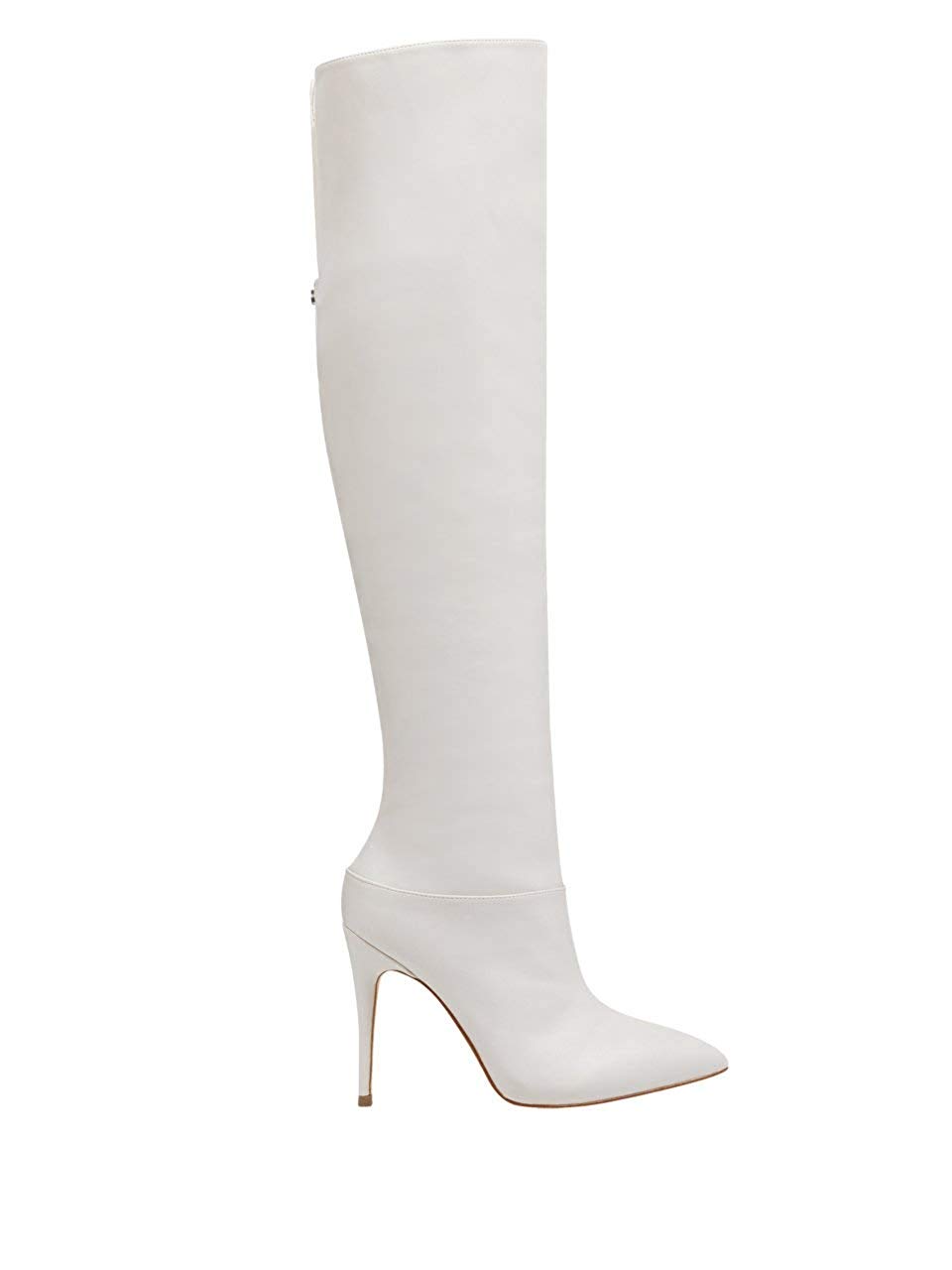 Guess Womens Orianna2 Pointed Toe Over Knee Fashion Boots, Ivory, Size