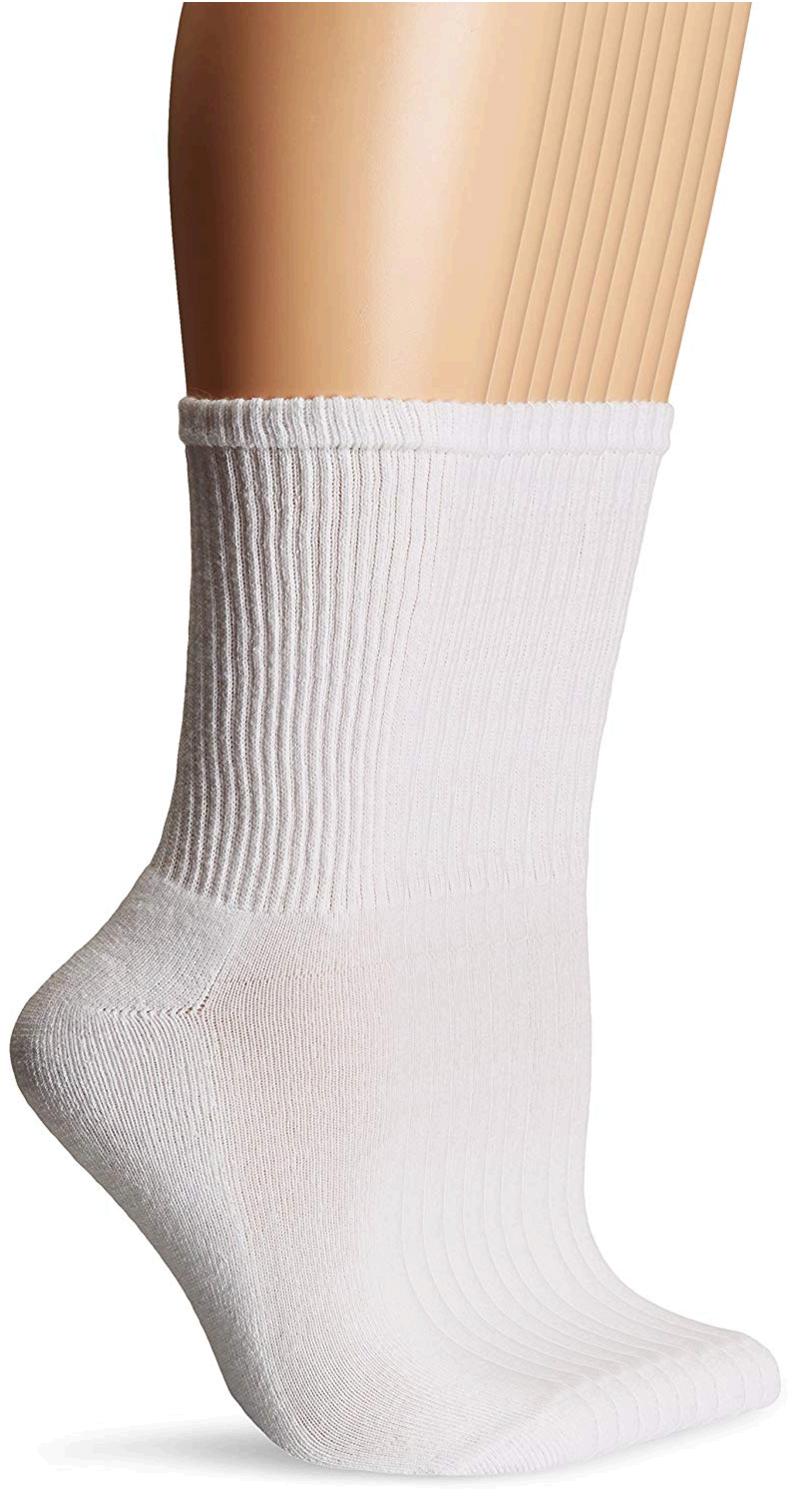 Gildan Women's Half Cushion Crew Socks, 10 Pairs, white, Shoe, White ...