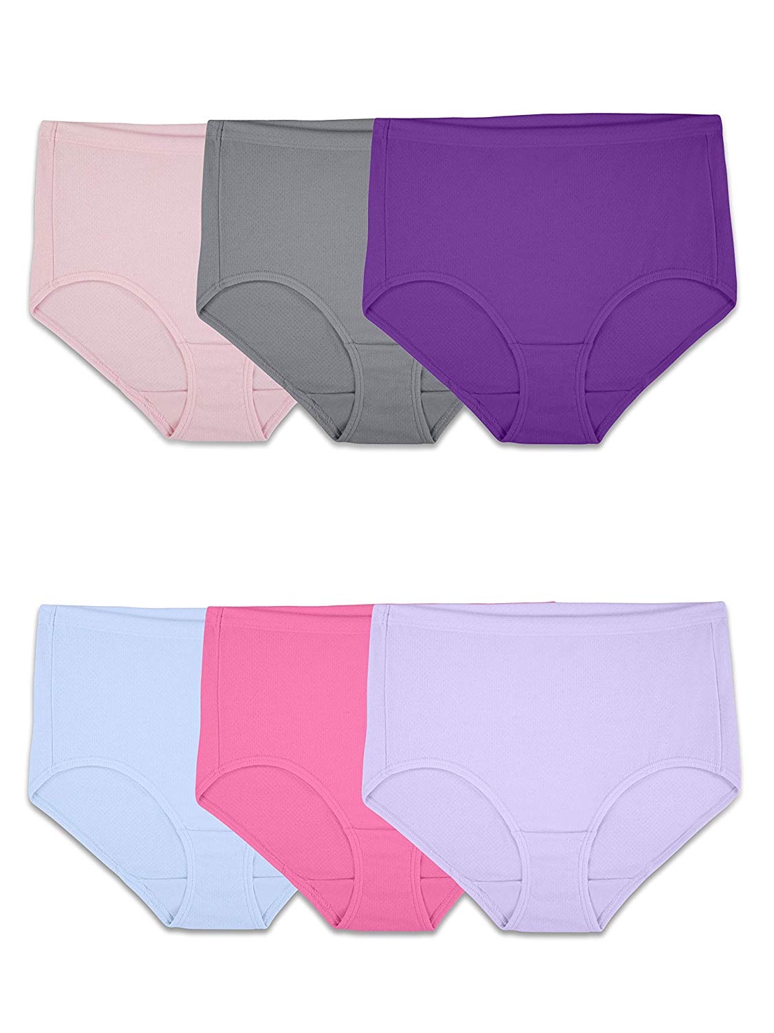 Fruit of the Loom Women's Underwear, Cotton Mesh - Brief (6 Pack), Size ...