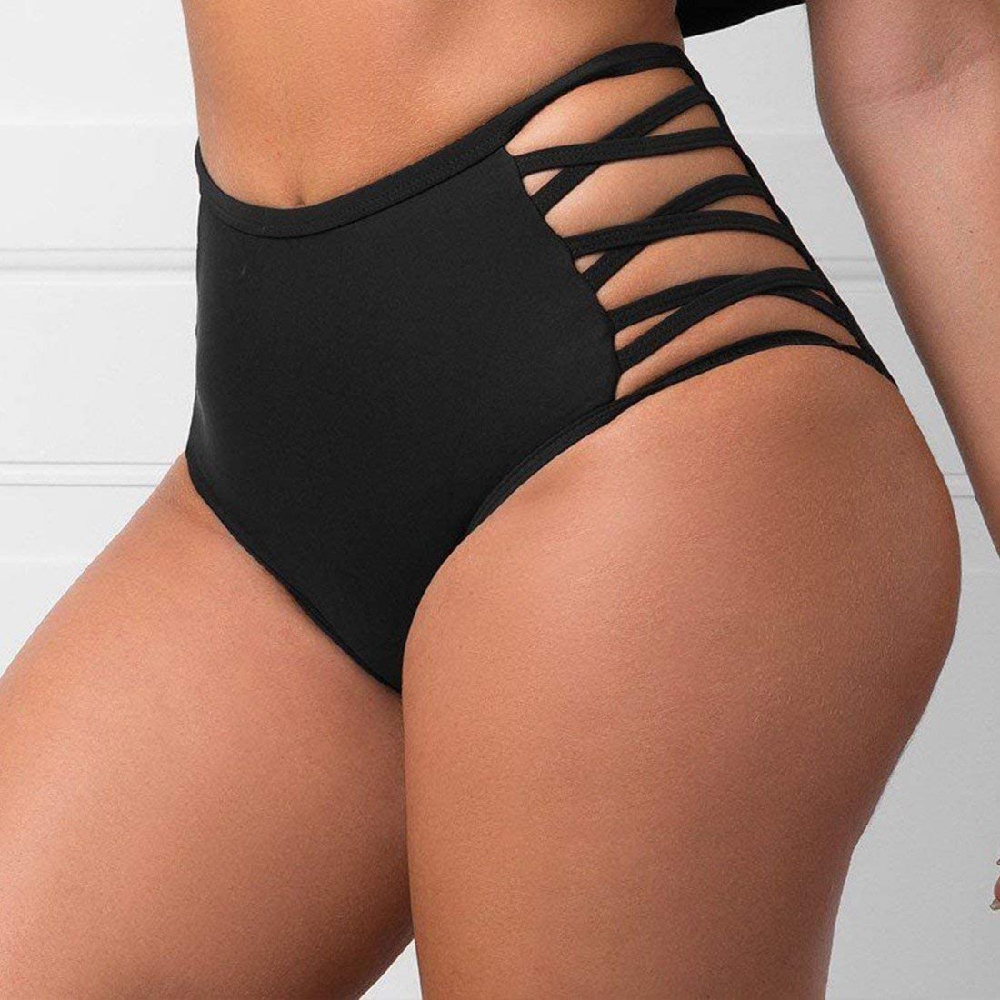 Colo Women Sexy Bikini Bottoms Lace Strappy Sides High Waisted Black Size 10 Ebay 5687