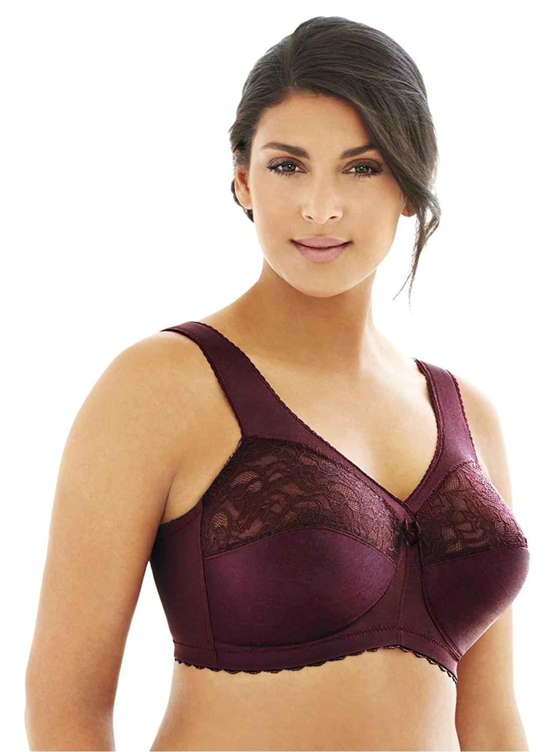 Glamorise Womens Plus Size Magic Lift Full Figure Support Burgundy Size 36d V Ebay 3881