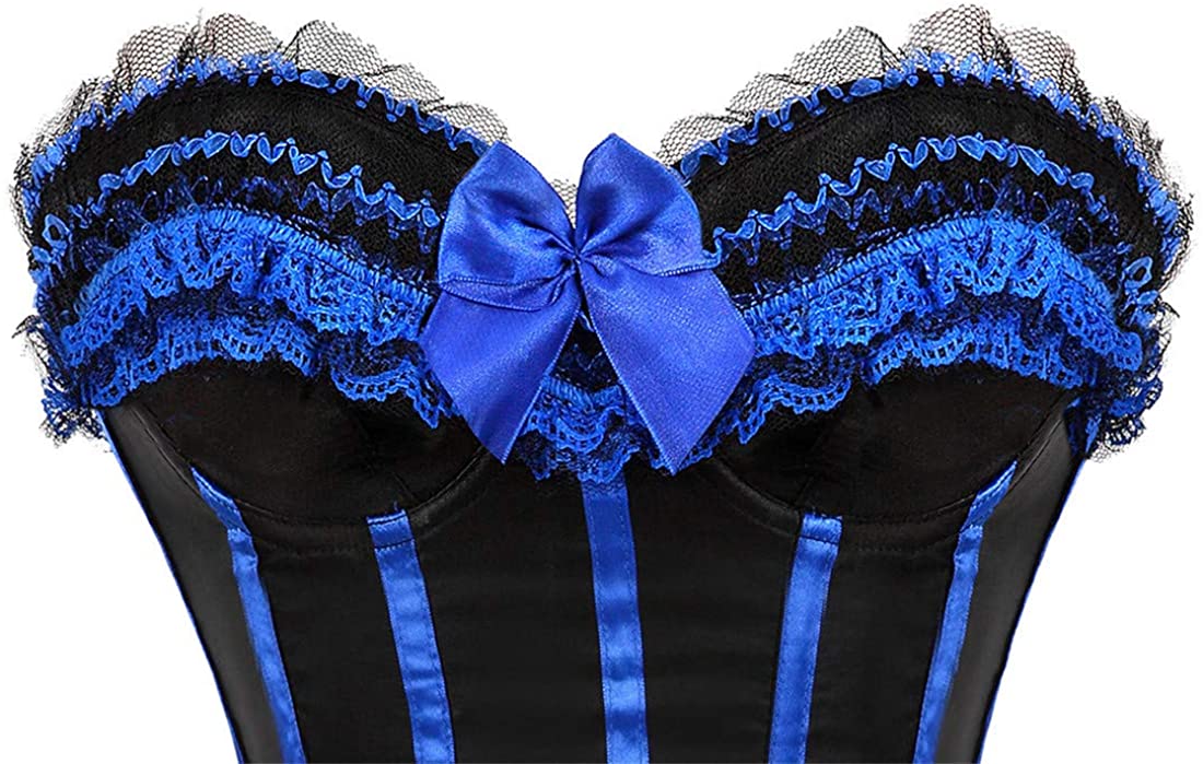 819 Women Lace Up Back Sexy Floral Corset For Women 8068deep Blue Size Small E Ebay