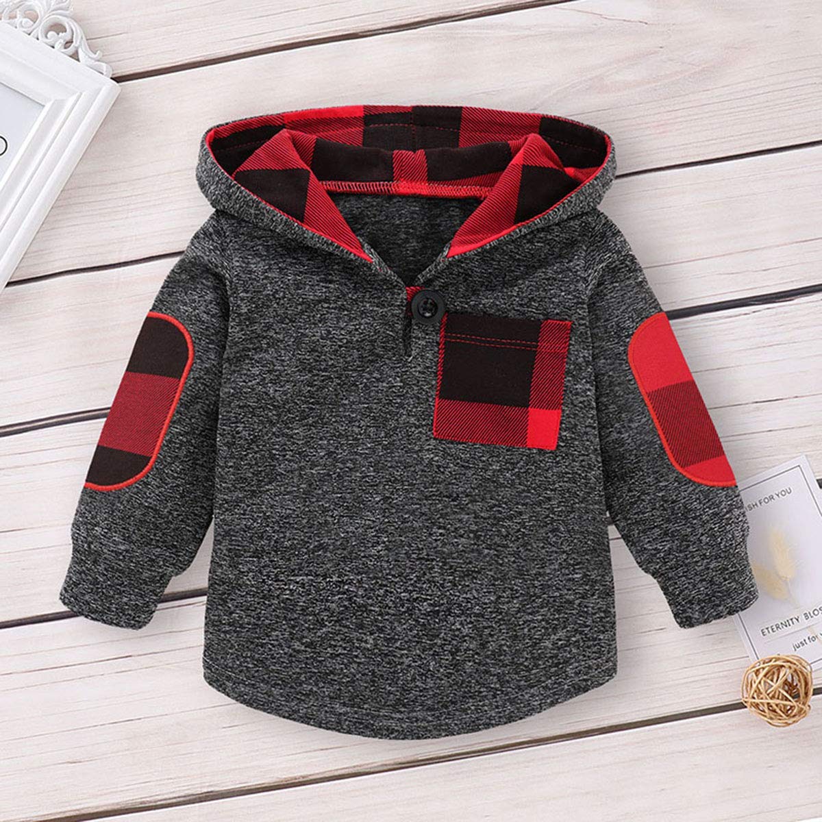Kids Toddler Infant Baby Boys Girls Fall Outfit, Red Plaid, Size 18-24 ...