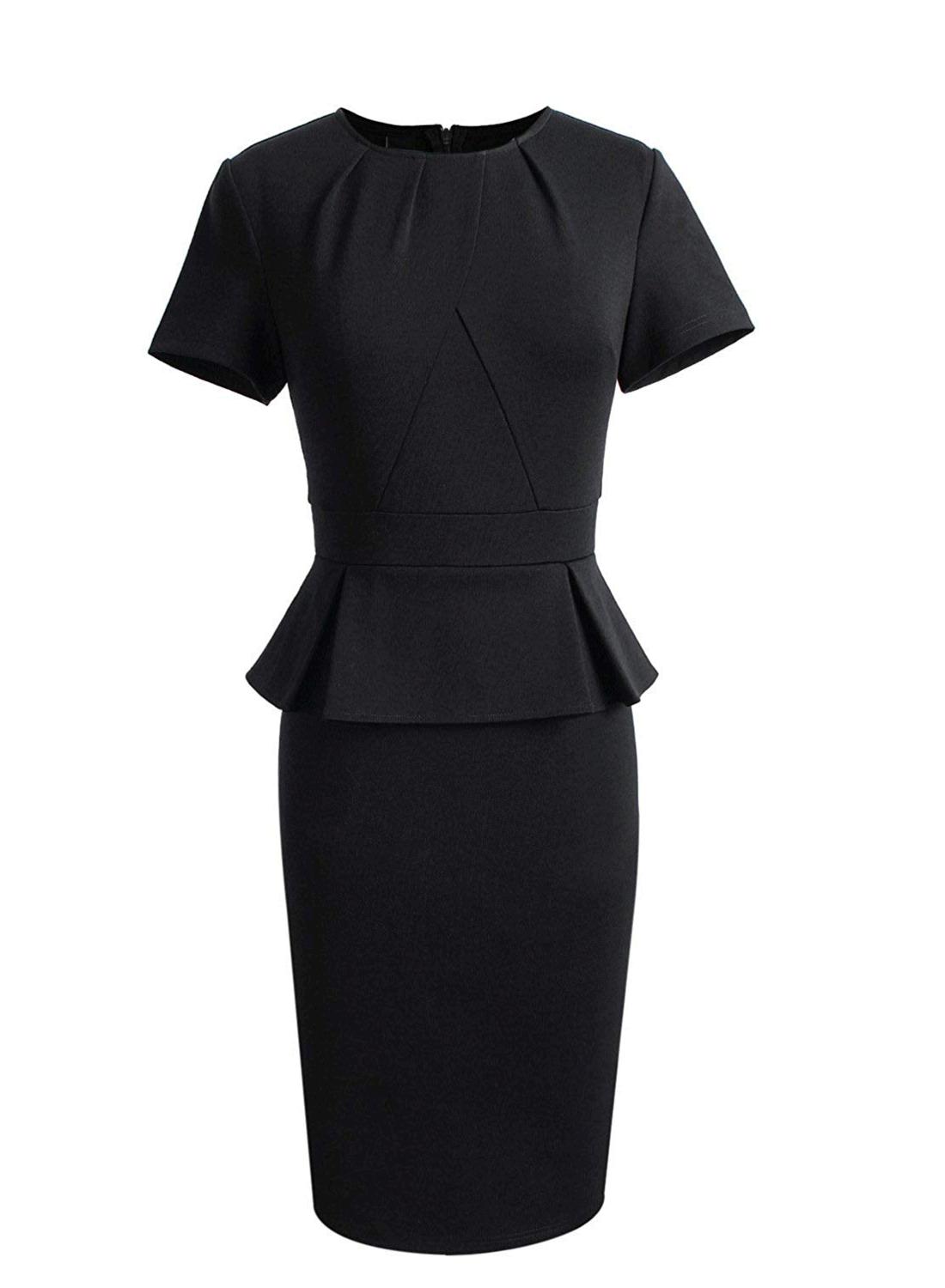 peplum office gown