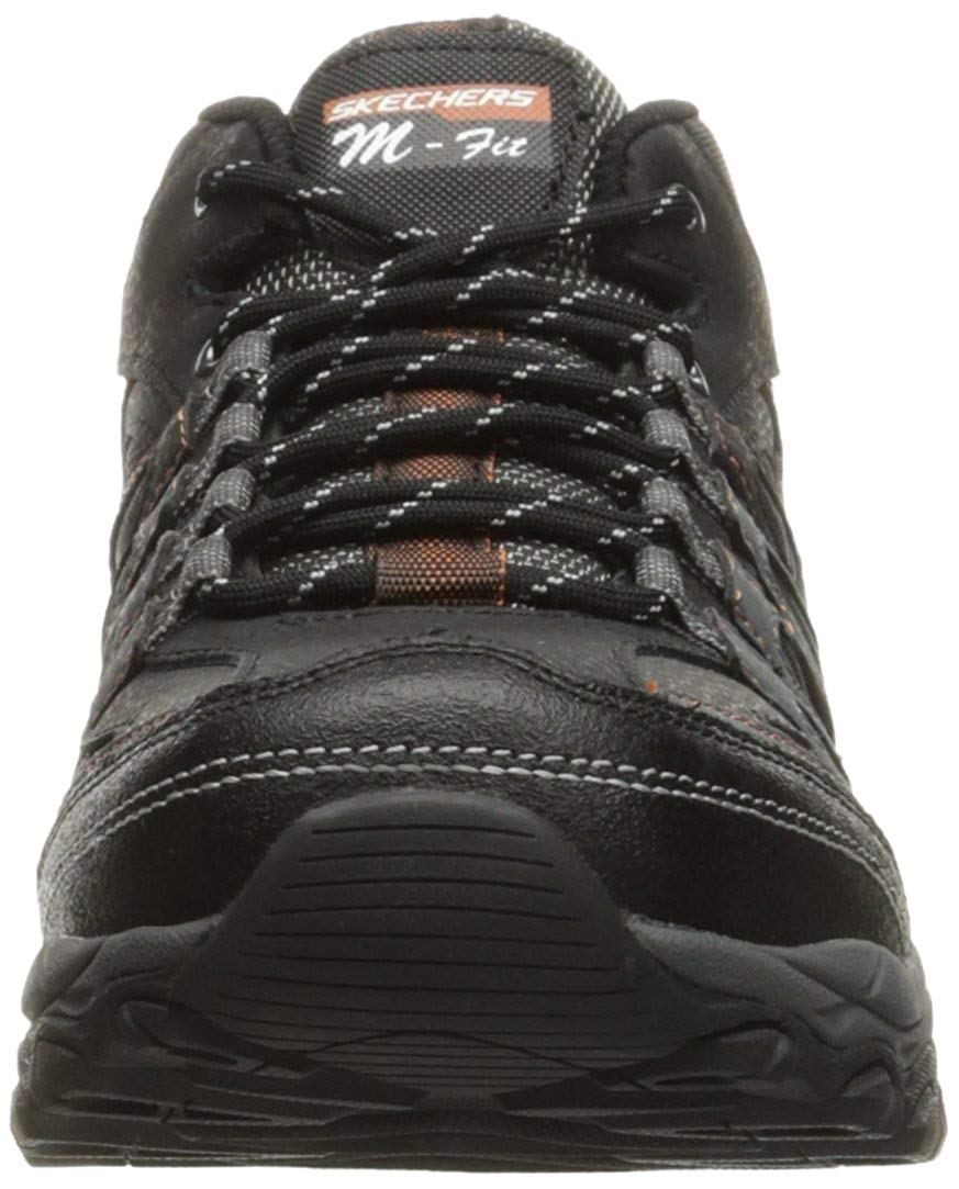 black skechers lace up trainers