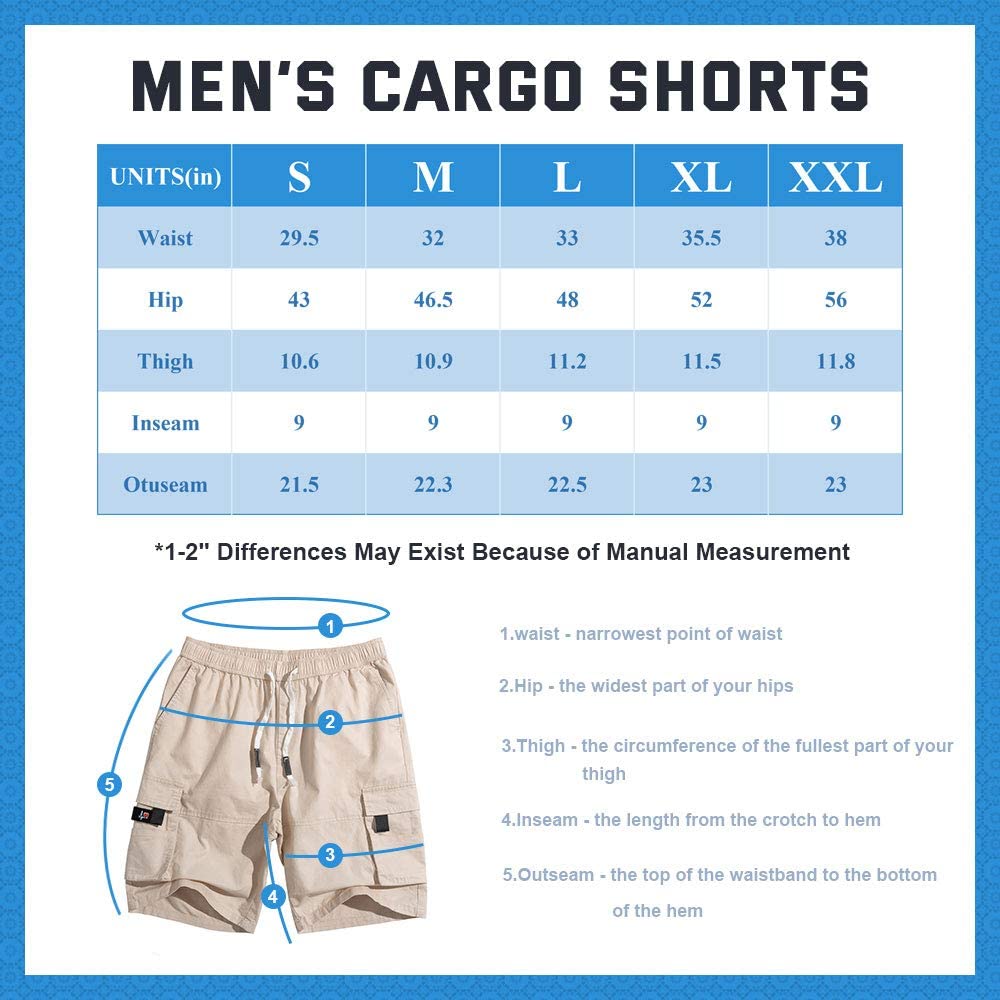 Mens Small Shorts Size Chart