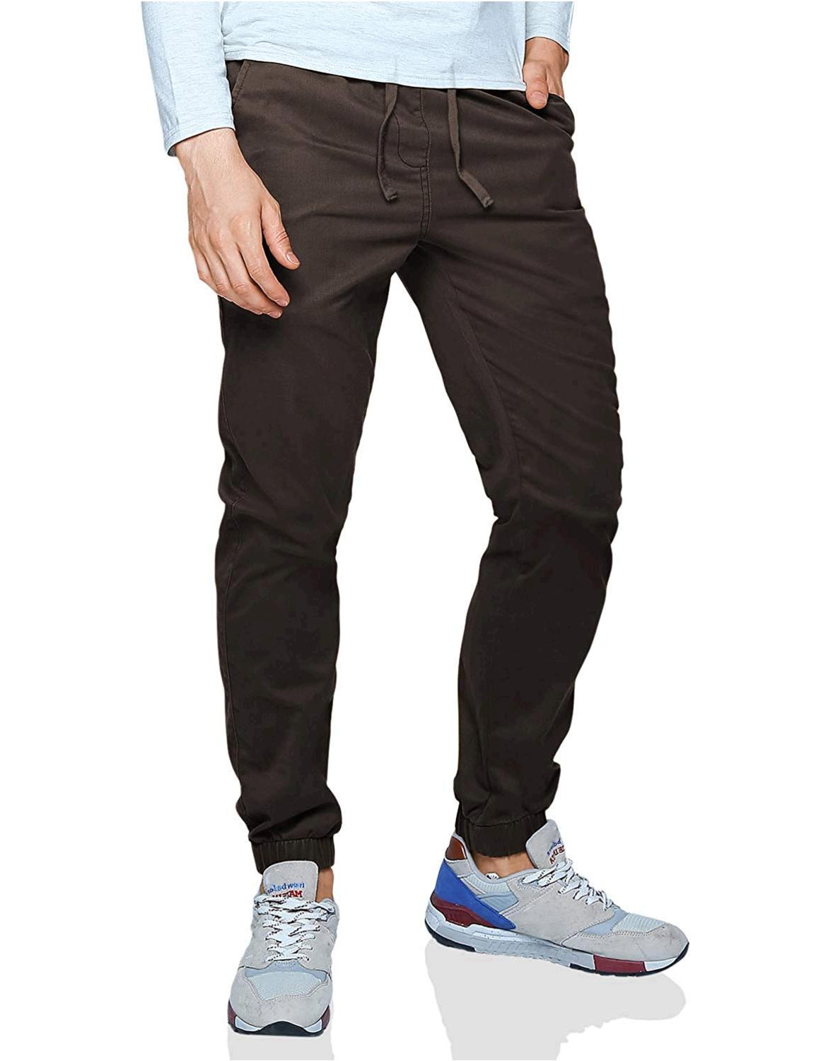 Match Men's Loose Fit Chino Washed Jogger Pant (34, 6058, 6058 Brown ...
