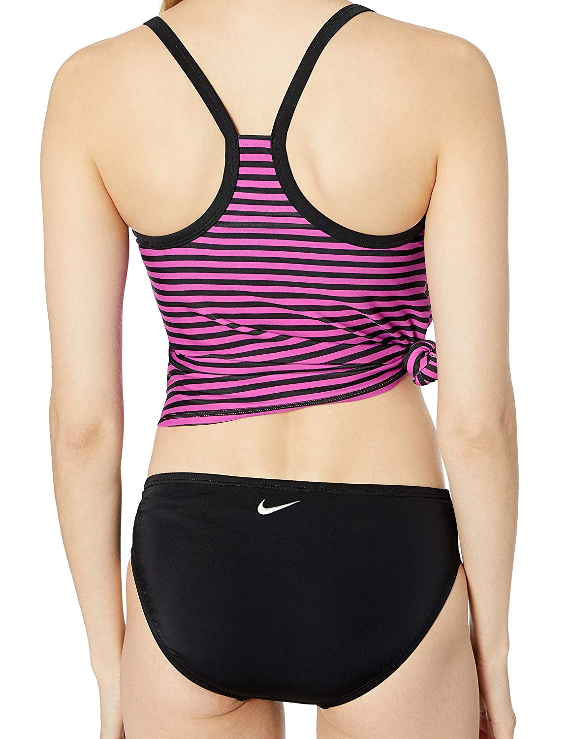 Nike Swim Womens Laser Stripe Racerback Tankini Fuchsia Blast Size