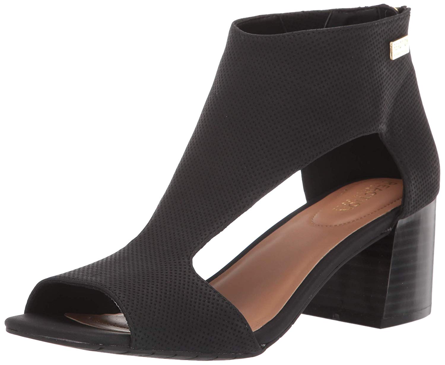 black cut out sandals