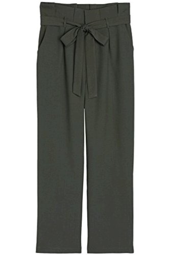 khaki green paperbag trousers