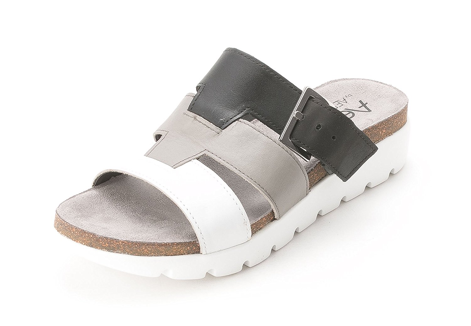 Aerosoles Womens GOOD THROW Leather Open Toe Casual Slide Black Combo Size 70 Aerosoles Womens GOOD THROW Leather Open Toe Casual Slide Black Combo Size 70