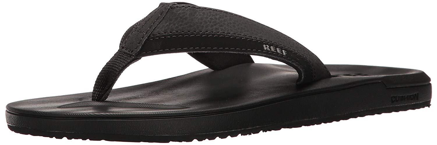 reef black cushion flip flops