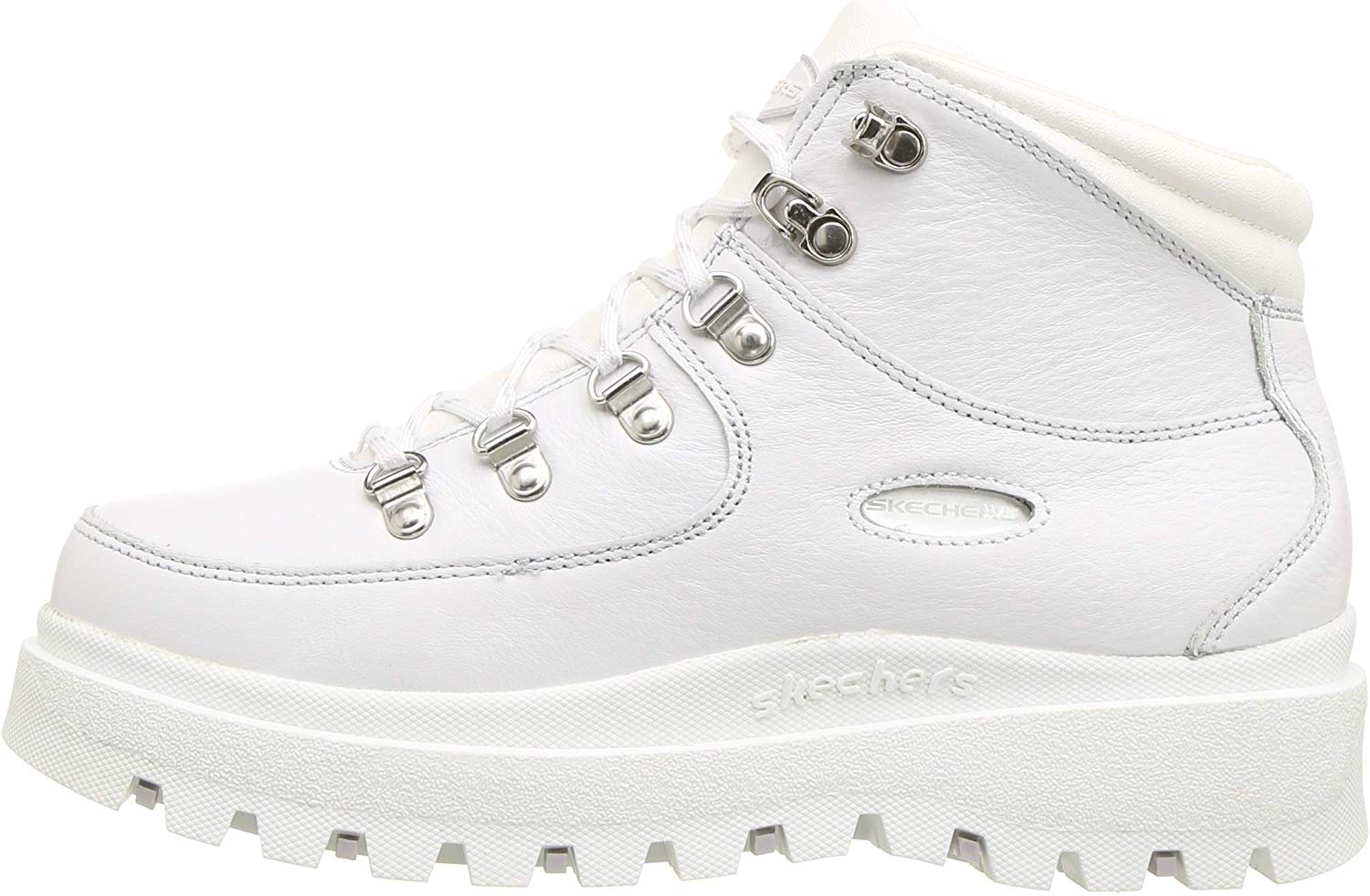 skechers boots white