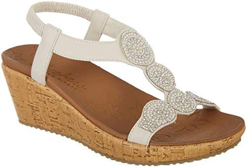 Skechers Women's Beverlee-Date Glam Sandal Wedge, Off White, Size 11.0 ywyW | eBay
