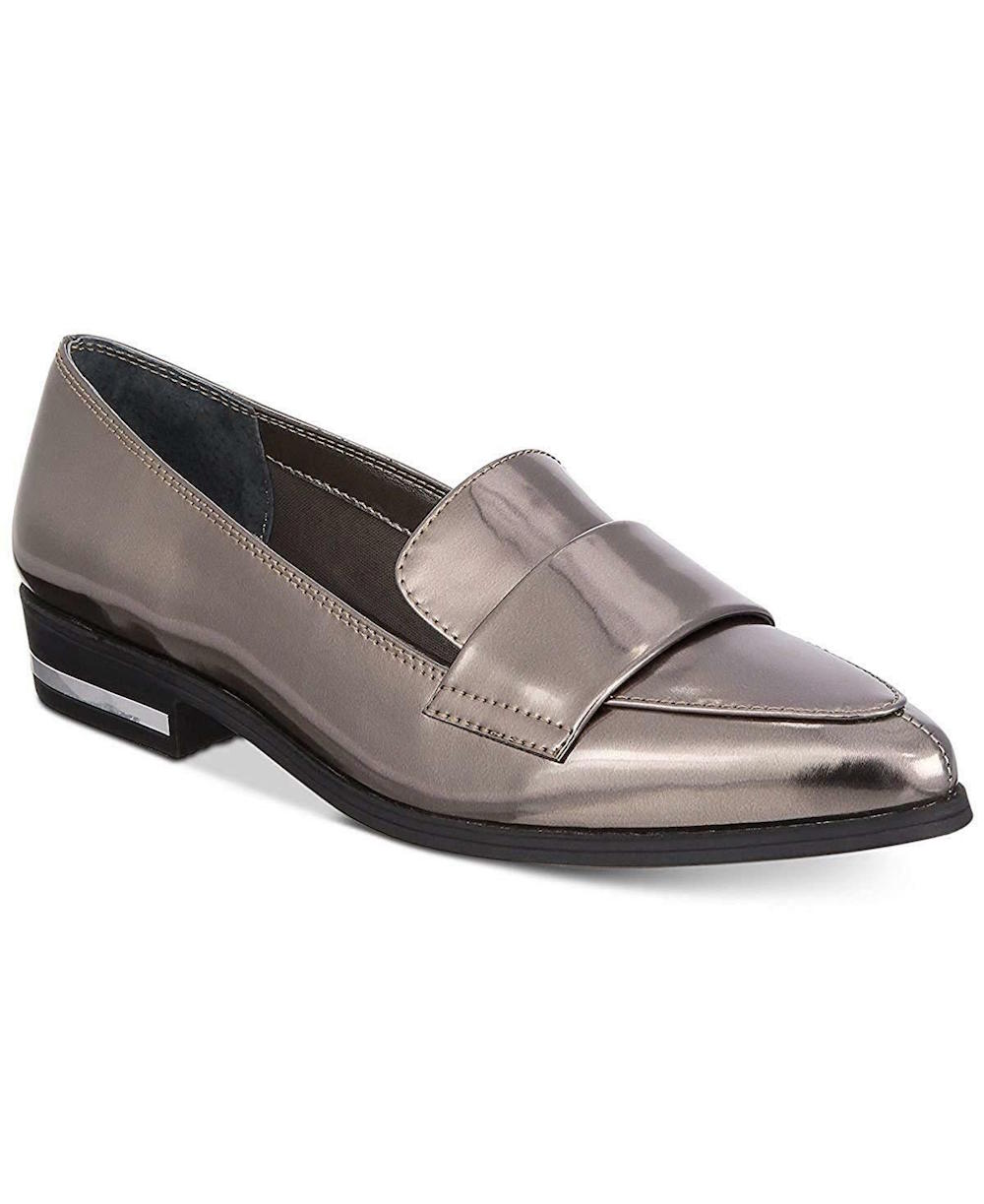 Bar III Women's Shoes Involve2 Pointed Toe Loafers, Pewter, Size 6.0 ...