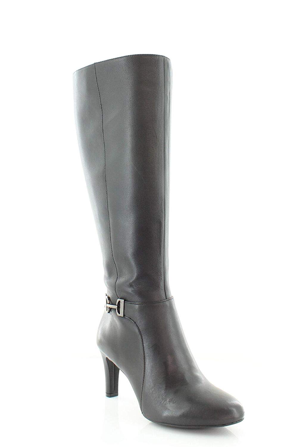 Alfani Womens Perrii Leather Riding Knee-High Boots, Black Leather ...