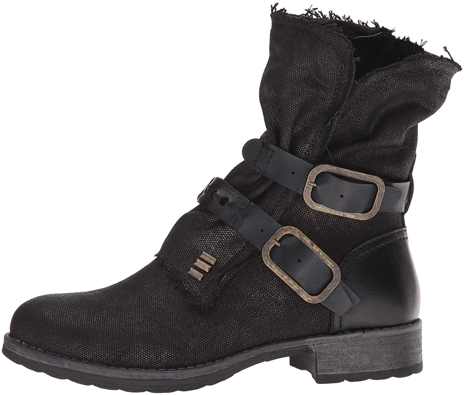 Dirty Laundry Women's Tycen Motorcycle Boot, Black Canvas